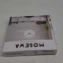 Mosewa Wall Clock 10 Inch Silent Non Ticking Wood Battery Operated Wooden White Modern Office Simple Minimalist Decorative for Kitchen Home Bathroom Living Room