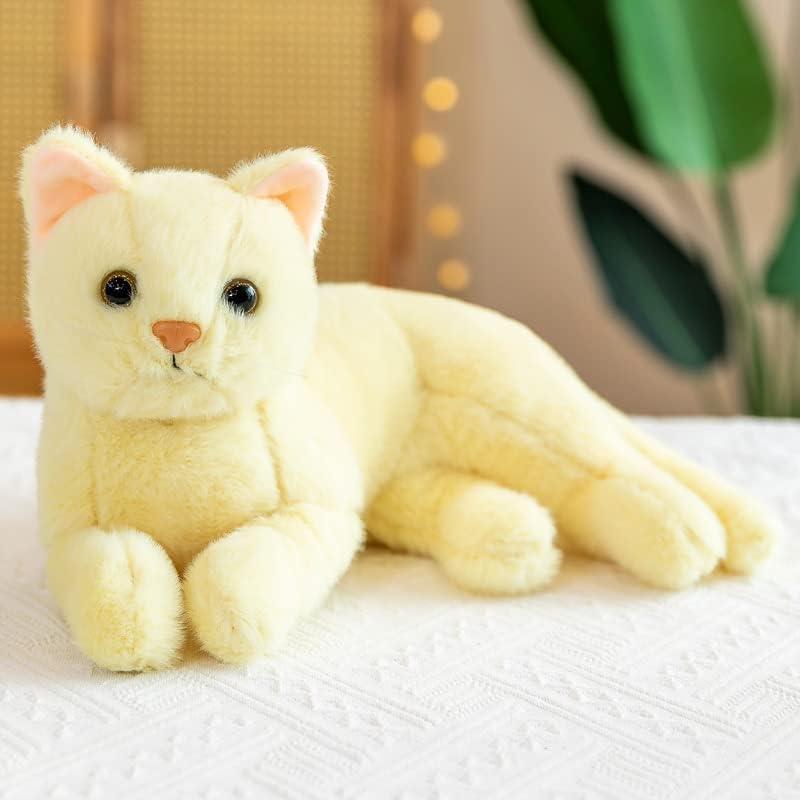 12 inches Stuffed Animal Cat, Children's Plush Stuffed Animal Toy (Yellow)