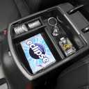 Center Console Tray Organizer Compatible with Kia Seltos 2020 2021 2022 2023 2024 2025 Accessories, Armrest Insert Container ABS Secondary Storage Box, Black