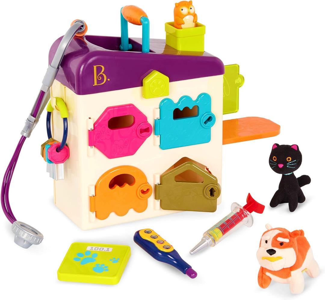 B. toys  Toy Vet Set For Toddlers, Kids  Pet Care  Pretend Play Set  Tools, Plush Toys  2+ Years