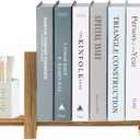 Adjustable Retro Desktop Bookshelf - Wooden Tabletop Organizer for Magazines, Files & Cookbooks - Easy No-Tools Assembly - Dark Brown Shelf for Home Office & Living Room, 16.5x4.9