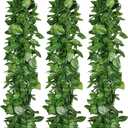 84 feet Artificial Vines Greenery Garland Fake Hanging Leaves Faux Foliage Plants for Wedding Party Garden Home Kitchen Office Wall Decorations (Scindapsus/12 Strands)