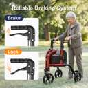 3 Wheel Walkers for Seniors, Narrow Foldable Wheeled Rollator Walker, Lightweight Three Wheels Rolling Walker, 350lbs Capacity, Height Adjustable Rollator for Elderly, Aluminum Alloy