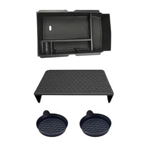AZGaea Black Center Console Organizer for Honda CR-V 2023-2025, Armrest Storage Tray, 2pcs of Cup Holder Black (Total 4PCS)