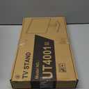 Rfiver Universal Table Top TV Stand TV Base Replacement for Most 27-60 Inch LCD LED Flat Curved Screen TVs Holds up to 88lbs, Height Adjustable TV Mount Stand with Tempered Glass Base, VESA 400x400mm