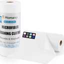 Homaxy Tear Away Dish Cloths Rolls, 40 Sheets-11.8" X 11.8", Reusable Washable Dish Towels for Kitchen, Ultra Absorbent and Quick Drying Microfiber Cleaning Rags, White
