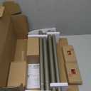 KAMANINA 2 Pack Curtain Rods for Windows 48 to 84 Inch, Antique Silver Heavy Duty Curtain Rod Adjustable, 7/8 Inch Single Decorative Drapery Rods 32 to 86 Inch(2.6-7.1Ft), Netted Texture Finials