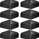 Pelopy 8 Pcs 2" x 2" Black Aluminum Pyramid Post Caps for Wooden or Metal Fence Posts, Weatherproof Decorative Pyramid Covers for Decks, Mailboxes, and Corridors