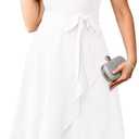 Pinup Fashion Plus Size White Dress Curvy Women Graduation Bridal Shower Elegant Cocktail Party Spaghetti Strap High Low Midi Dresses Size L, White