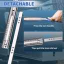 1 Pair 260 Lbs Heavy Duty Locking Drawer Slides Full Extension Ball Bearing Rail with Lock 12 14 16 18 20 22 24 26 28 30 32 36 40 inch Side Mount Industrial Tool Box Runner(28 inch,with M5 Screws)