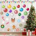 IMISHM Removable Christmas Wall Stickers - Candy Balls Ornaments Sticker for Wall, Refrigerator, Window, Door Decor