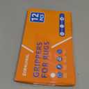 ZONGOOL 12 PCS Rug Tape, Reusable Washable Grippers for Rugs, Double Sided Non-Slip Rug Pads for Hardwood Floors, Rug Stoppers to Prevent Sliding, White