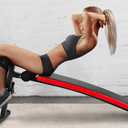 Sit Up Bench Utility Bench Crunch Ab Bench for Strength Training and Home Gym Workouts (Black / Red)