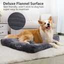 Dog Crate Bed Washable Dog Beds for Large Dogs Deluxe Thick Flannel Fluffy Comfy Kennel Pad Anti-Slip & Anti-Scratch Pet Sleeping Mat, 35 x 23 Inch, Gray