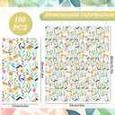 Whaline 100Pcs Spring Floral Guest Napkins Colorful Leaves Flowers Paper Napkins Greenery Disposable Dinner Hand Napkin Towel for Home Kitchen Bathroom Holiday Party Supplies