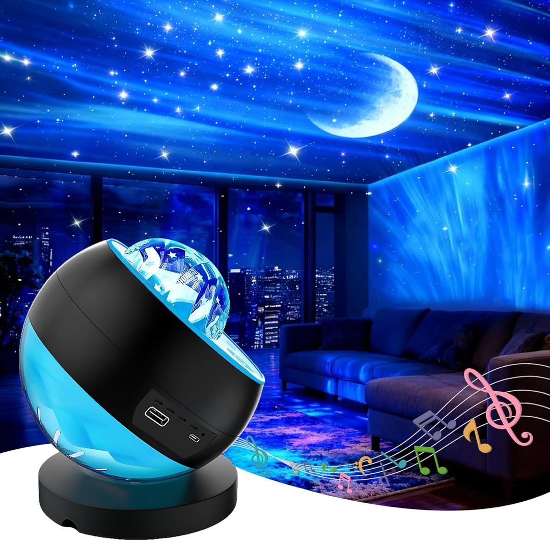 Galaxy Bedroom Projector, 16-Color Aurora Projector, Starry Sky Projection Night Light, Party Bluetooth Speaker, Suitable for Children's Room Decoration, Living, Christmas Gift for Teenagers.
