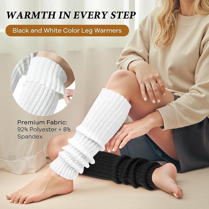 Bcxfbxd Leg Warmers for Women Soft Long Socks Knit Calf Accessories Boot Socks for Winter Party Outdoor White
