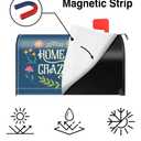 TOUNER Home Sweet Crazy Home Floral Mailbox Covers, Funny Magnetic Letter Box Wrap, Seasonal Post Letter Box Decor for Outdoor Garden Yard, Mailbox Decor Gifts for Friends New Homeowners Neighbors