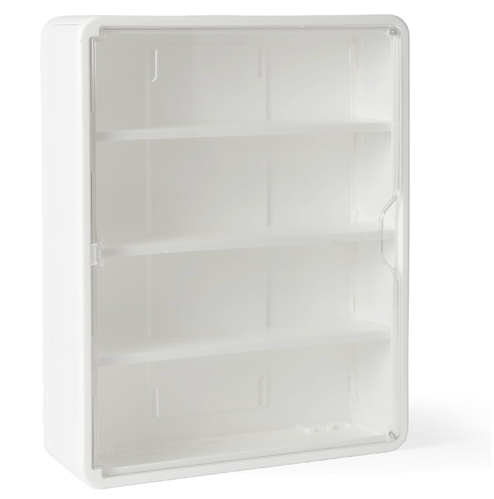 4Tiers Clear Display Case for Figures, WallMounted Display Box with Adjustable Shelves, Dustproof Display Cabinet Organizer for Mini Figures, Blind Box Toys and Collectibles (White)