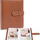 Photo Album 4x6 Photos - 68 Pockets Small Mini Capacity Premium Vegan Leather Cover Case, Portable Wallet Photo Book for Boys Girls Birthday Wedding (Brown)