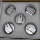 AMI PARTS DG94-03500A/Z Fit for Samsung Gas Stove Knob Replacement (5PCK) and DG94-03500U Gas Stove Knobs-Models NX60T8111SS NX60T8311SS NX60T8711SS for Samsung Oven Stove knobs (Silver)