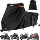 Harley Davidson Cover, Heavy Duty Cover for Motorcycle with Nano Material,SRIMMIT 420D Harley Cover Waterproof Outdoor Storage,Funda para Moto with Lock Holes,Air Vents,5 Reflective Strips(3XL) (Black)