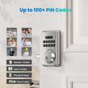 Keyless Entry Door Lock with Keypad, Electronic Smart Deadbolt, Smart Locks for Front Door, Auto Lock, Anti-Peeking Password, Easy Installation, Silver