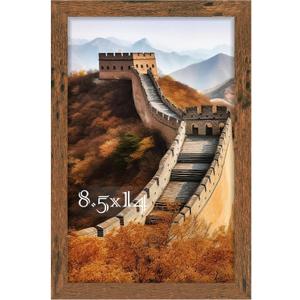 Picrit 8.5 x 14 Frame, Photo Frame for Wall Mounting Display, Brown