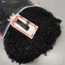 Kinky Curly Headband Wig for Black Women Glueless Afro Curly Synthetic Wig with Adjustable Headband Natural Hairline Soft Full Volume Easy Daily Wear (Natural Black)