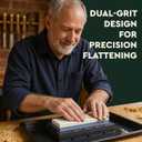 Sharp Pebble Large Flattening Stone- Dual Grit Coarse/Fine Sharpening Stones Flattener- Diamond Grooves Whetstone Fixer-Re Level Any Whetstones & Waterstones