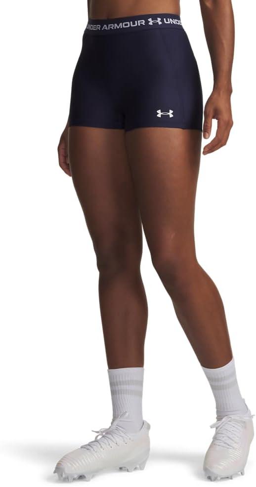 Under Armour Women's HeatGear Armour Shorty Shorts (Blue, L)