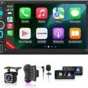 Wireless Double Din Car Stereo Apple Carplay Radio Screen for Car Audio Receivers, Bluetooth Car Play Android Auto 7" Touchscreen, Car Radio Support Bluetooth, SWC, Mirror Link, FM/AM, Type-C