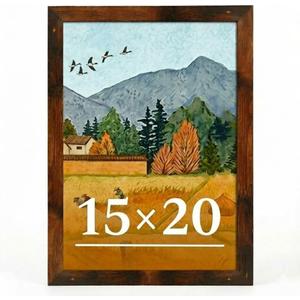 15x20 Picture Frame for Wall Display, 15x20 Brown Picture Frame with Shatter Resistant Plexiglass, Stable and Sturdy 15 x 20 Poster Frame for Wall Display, Handpicked Gift Collection, 1 Pack
