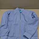 MAGCOMSEN Women's Casual Jacket Lightweight Bomber Jackets 5 Pockets Windbreaker Zip-up Spring Fall Outerwear Size L, Light Blue