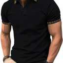 RoseSeek Men's Collared Neck Half Button Golf Shirts Short Sleeve Work Shirt Casual Performance Tops, XXL