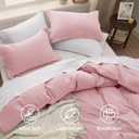 Bedsure Pink Duvet Cover King Size - 3 Pieces Prewashed Cotton-Like Polyester Extra Soft Bedding Set, Includes 1 Duvet Cover 104x90 Inches with Zipper Closure & 2 Pillow Shams, Comforter Not Included