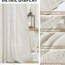 Natural 102 Inch Long Linen Sheer Curtains for Living Room 2 Panels Set Back Tab Pocket Light Filtering Large Window Curtain Drapes for Bedroom Patio Sliding Door Cream/Off White
