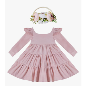 Baby Girls Linen Vintage Dress Ruffle Retro Flower Girl Dresses Boho Sundress, Size XL