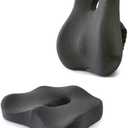 DAVBIR Petal Cushion Cushion for Waist Support Luxury Comfort, Tailbone Pain Relief, Cushion Sciatica Butt Desk Chair, Healthy sedentary (D, Black)