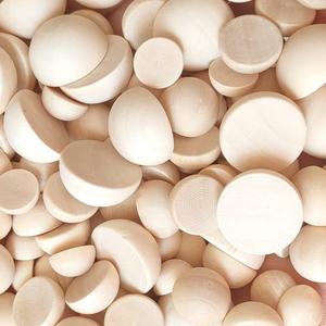 LWQYHTT 12/15/20mm Natural Unfinished Wood Beads Half Wooden Beads Small Half Round Wooden Balls for Paint DIY Craft 120pcs