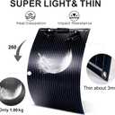 200W Flexible Solar Panel Kit, Lightweight Monocrystalline Ultra-Flexible Bendable Mono Off-Grid Charger with 30A Charge Controlle for 12-24V Battery Charging Car Battery Camping Stuff (2 * 100W)