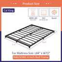 Nailsong 4 inch Cal King Bed Frame Low Profile, California King Bed Frames No Box Spring Needed, Heavy Duty Metal, Easy Assembly, Black
