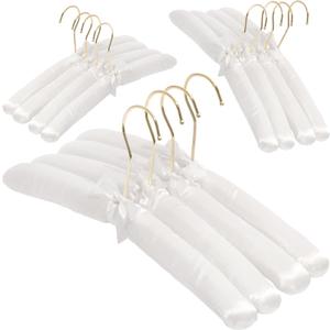 Padded Clothing Fabric Hangers for Women Clothing - Set of 12 Premium Hangers for Closet, Bride Hanger for Wedding Dress, Sweater - Ivory
