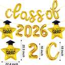 Gold Class of 2026 Balloons Banners,18 Inch Graduation Balloons Class of 2026 for Graduation Party Decorations 2026