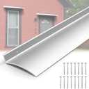 3PCS 51inch Door Rain Drip Guard for Windows Drip Cap Rain Deflector Anodized Aluminum Easy to Install Silver