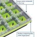 Burpee SuperSeed Seed Starting Tray | 16 XL Cell | Reusable & Dishwasher Safe | for Starting Vegetable Seeds, Flower Seeds & Herb Seeds | Indoor Grow Kit for Deep-Rooted Seedlings, Green, 2 Pack