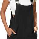 ANRABESS Women's Short Overalls Summer Adjustable Strap Loose Fit Bib Shortalls Rompers Travel Vacation Clothes (Black) No size found