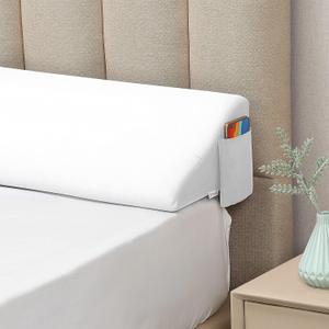 Vekkia Full Bed Wedge Pillow Gap Filler/ Headboard Pillow/ Mattress Wedge Fill Gap (0-6") Between Headboard and Mattress (White 54"x10"x6")