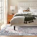 Topllen Ultra-Thin 5x7 Washable Vintage Area Rugs - Living Room,Non-Slip Backing Soft Velvet Rugs,Stain Resistant Washable Rug for Bedroom,Office,Home Decor Rug (Pink, 5'x7')