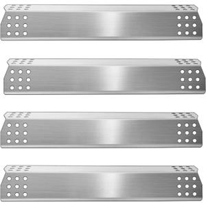 Kalomo 15 1/8 x 3 1/4Grill Heat Plates Parts for Master Forge 1010048 Models, Heat Shield Burner Cover Flame Tamer, Stainless Steel Gas Grill Heat Tent BBQ Gas Replacement Parts, Set of 4